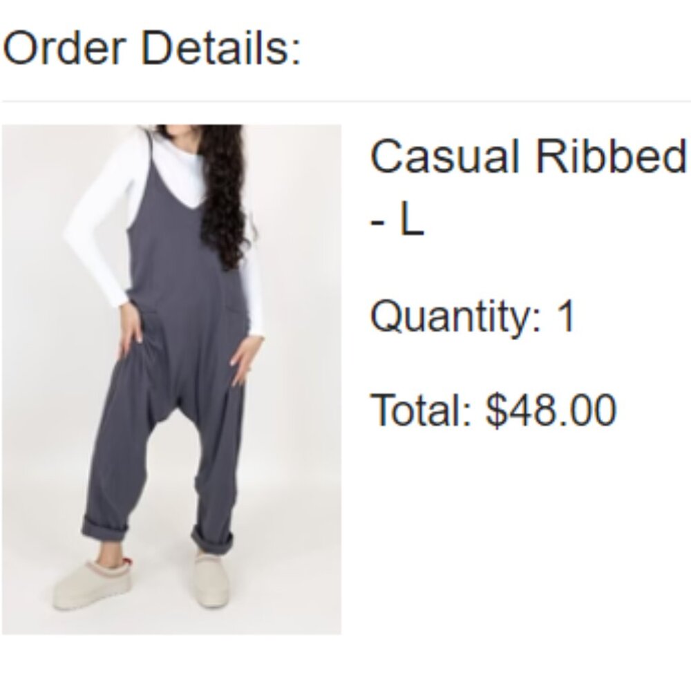 Talulah Ribbed Jumpsuit Size L Slate Pockets Stretch Boho w/adjustable straps